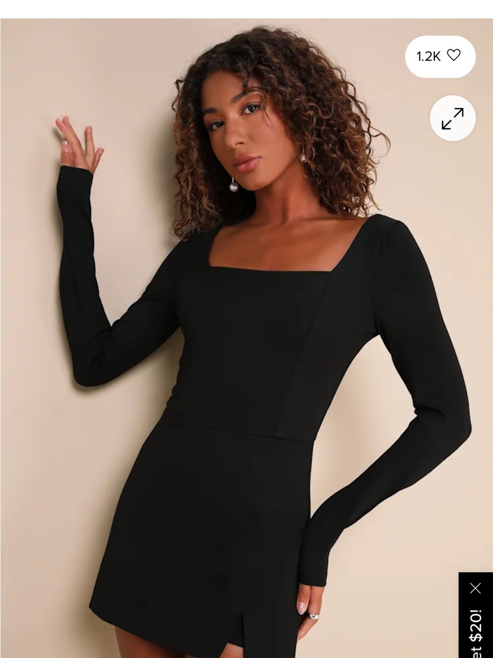 Lulus Long Sleeve Square Neck Black Romper